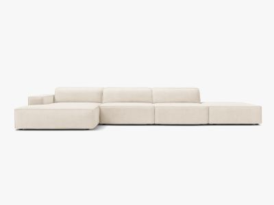 Micadoni Ecksofa Jodie 5-Sitzer Samt Bluvel Helles Beige Links