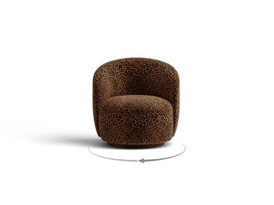 Micadoni drehbarer Sessel Letizia kleine Version Chenille Wild Honig