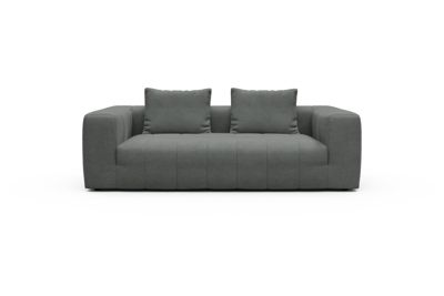 Sofa Hugo 3-Sitzer Strukturierter Stoff Satya 440-Steel-Grey