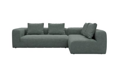 Ecksofa Hugo 2x 2,5-Sitzer rechts offen Boucle Carreno 770-Cielo-Blue