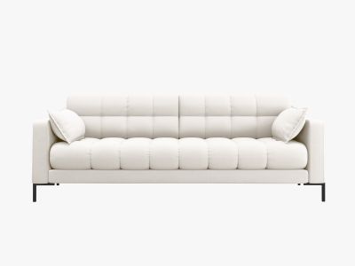 Micadoni Sofa Mamaia 4-Sitzer Strukturierter Stoff Neve Helles Beige