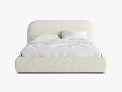 Micadoni Murada Bett mit Bettkasten und Kopfteil Chenille Tracy Hellbeige Melange 140x200