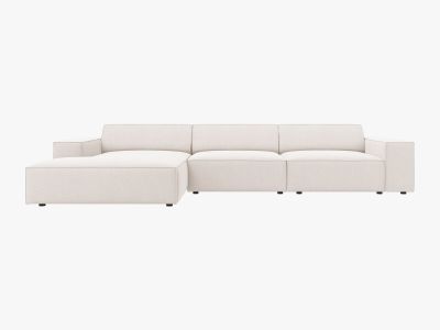 Micadoni Ecksofa Jodie 4-Sitzer Strukturierter Stoff Megan Helles Beige Links
