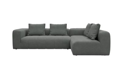 Ecksofa Hugo 2x 2,5-Sitzer rechts offen Strukturierter Stoff Satya 440-Steel-Grey