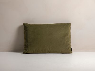 Micadoni Kissen Stripy Samt Matt Velvet Grün