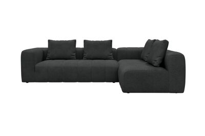 Ecksofa Hugo 2x 2,5-Sitzer rechts offen Boucle Skandi 529-Charcoal