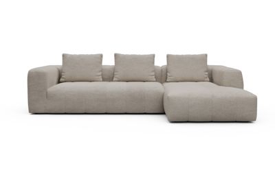 Ecksofa Hugo 2,5-Sitzer mit Chaiselongue rechts Boucle Aivi 816-Lace-Beige