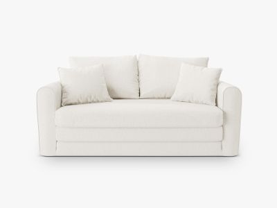 Micadoni Sofa Lido 2-Sitzer Strukturierter Stoff Solid Weiß