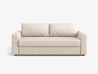 Micadoni Sofa mit Schlaffunktion David 3-Sitzer Strukturierter Stoff Baltimore Helles Beige