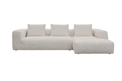 Ecksofa Hugo 2,5-Sitzer mit Chaiselongue rechts Kord Corduroy 594-Ivory
