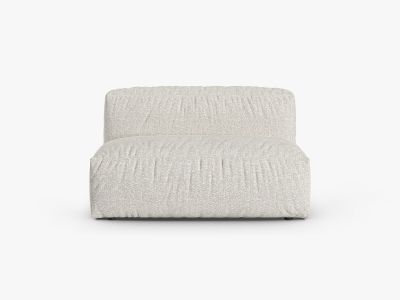 Micadoni Mittelmodul Martina 1-Sitzer Groß 90cm Sitztiefe Boucle Monet Grau Beige Melange