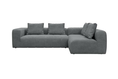 Ecksofa Hugo 2x 2,5-Sitzer rechts offen Strukturierter Stoff Casone 495-Gravel-Grey