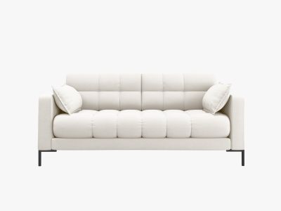 Micadoni Sofa Mamaia 2-Sitzer Strukturierter Stoff Neve Helles Beige