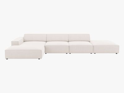 Micadoni Ecksofa Jodie 5-Sitzer Strukturierter Stoff Megan Helles Beige Links