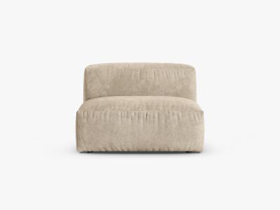 Micadoni Mittelmodul Martina 1-Sitzer 90cm Sitztiefe Samt Vogue Helles Beige