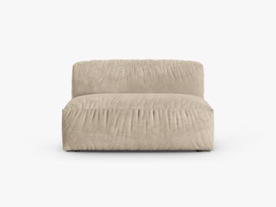 Micadoni Mittelmodul Martina 1-Sitzer Groß 90cm Sitztiefe Samt Vogue Helles Beige