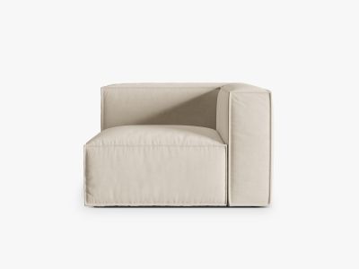 Micadoni Eckmodul Nuria 1-Sitzer Samt Paris Beige